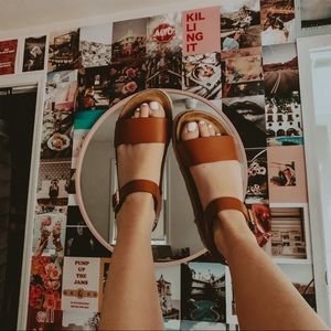 NWOT Brown Espadrille Platform Sandals